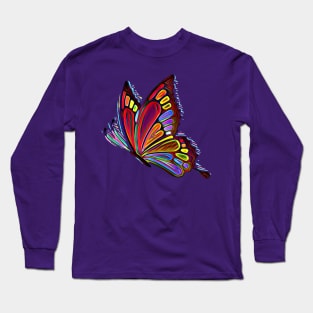 Wild and Colorful Butterfly Art Long Sleeve T-Shirt